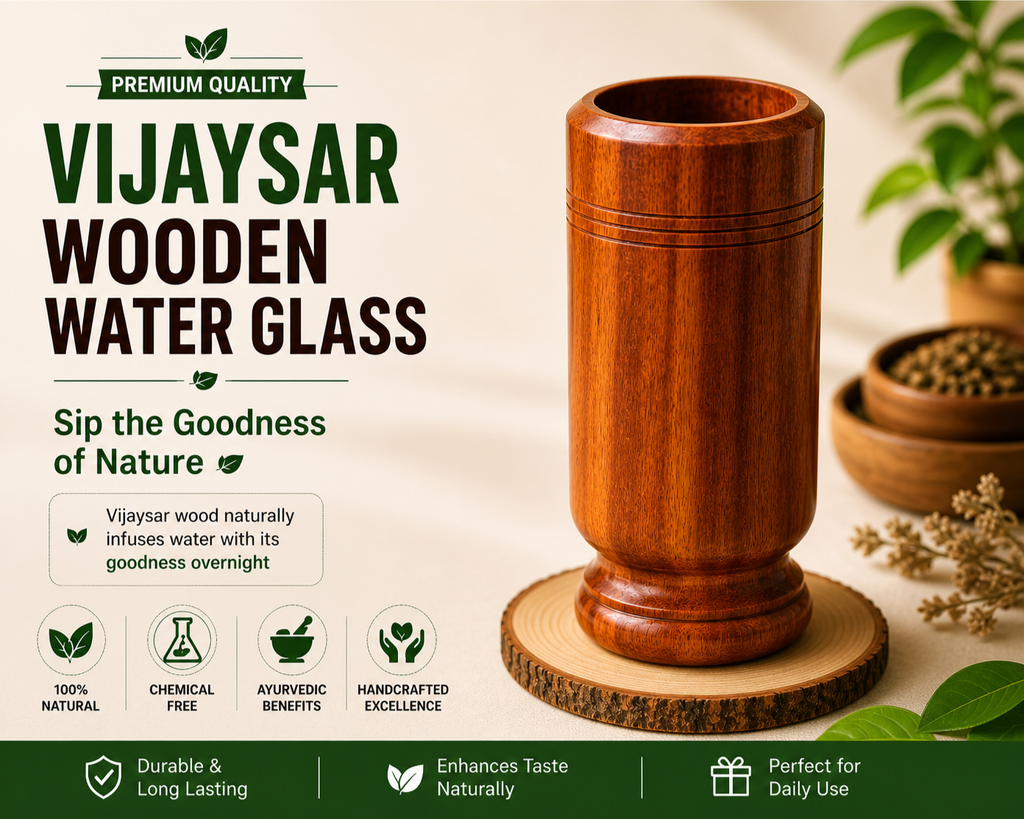 Sugar Balance Wooden Water Glass (100% Natural)